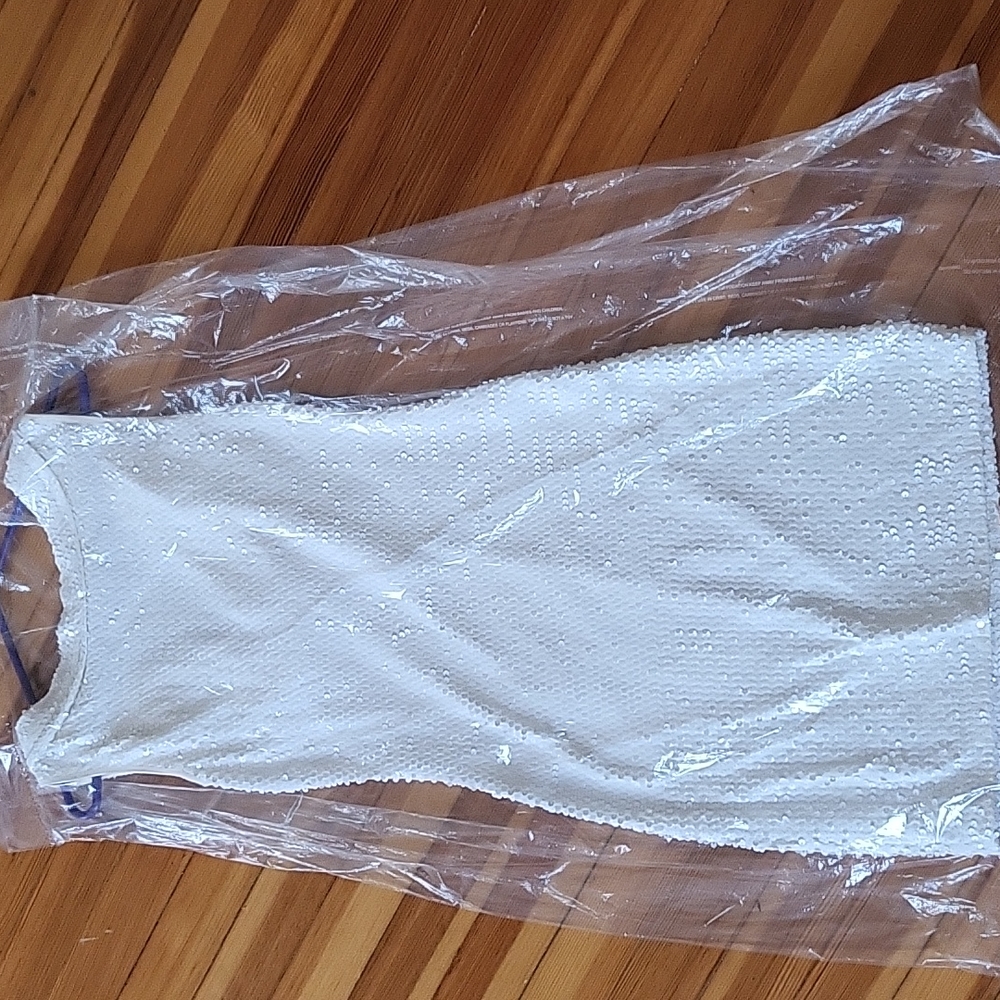White sequin mini dress